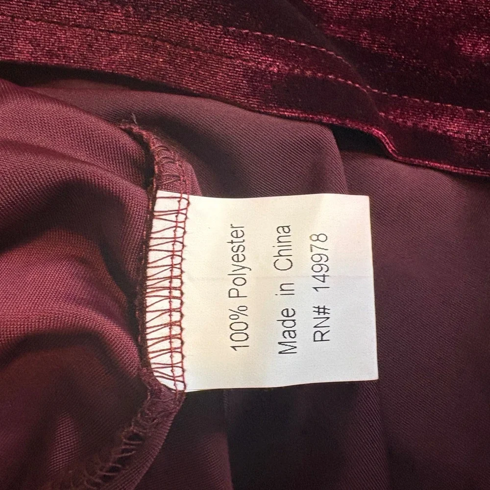 Arianna by Howard's Velvet Poncho Wrap Burgundy Asymmetrical One Size